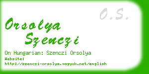 orsolya szenczi business card